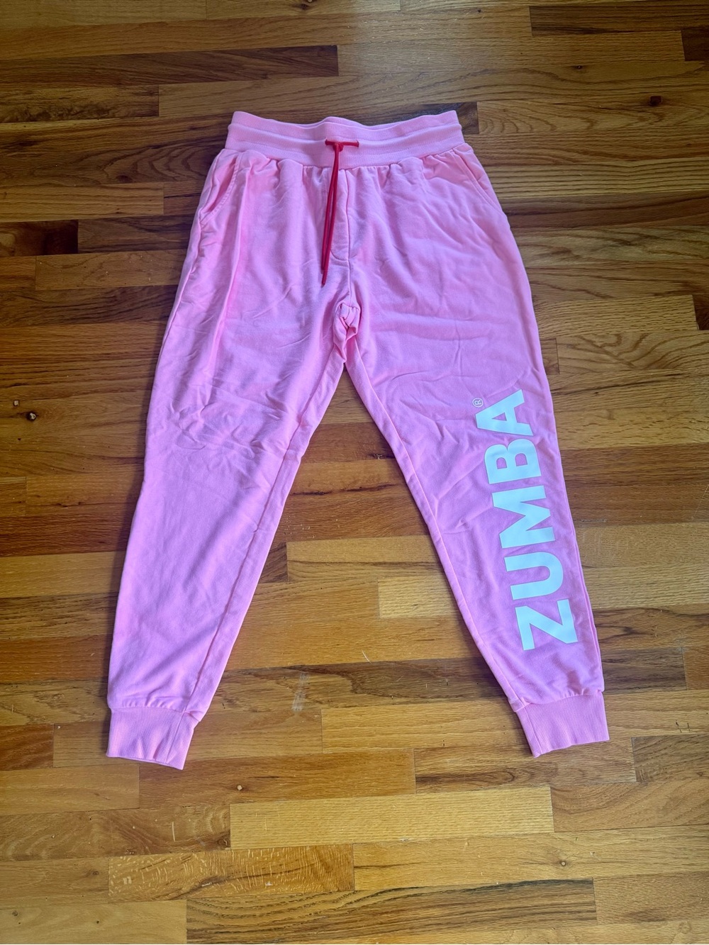 Zumba Fitness Light Hot Pink Jogger Sweatpants with White Logo
